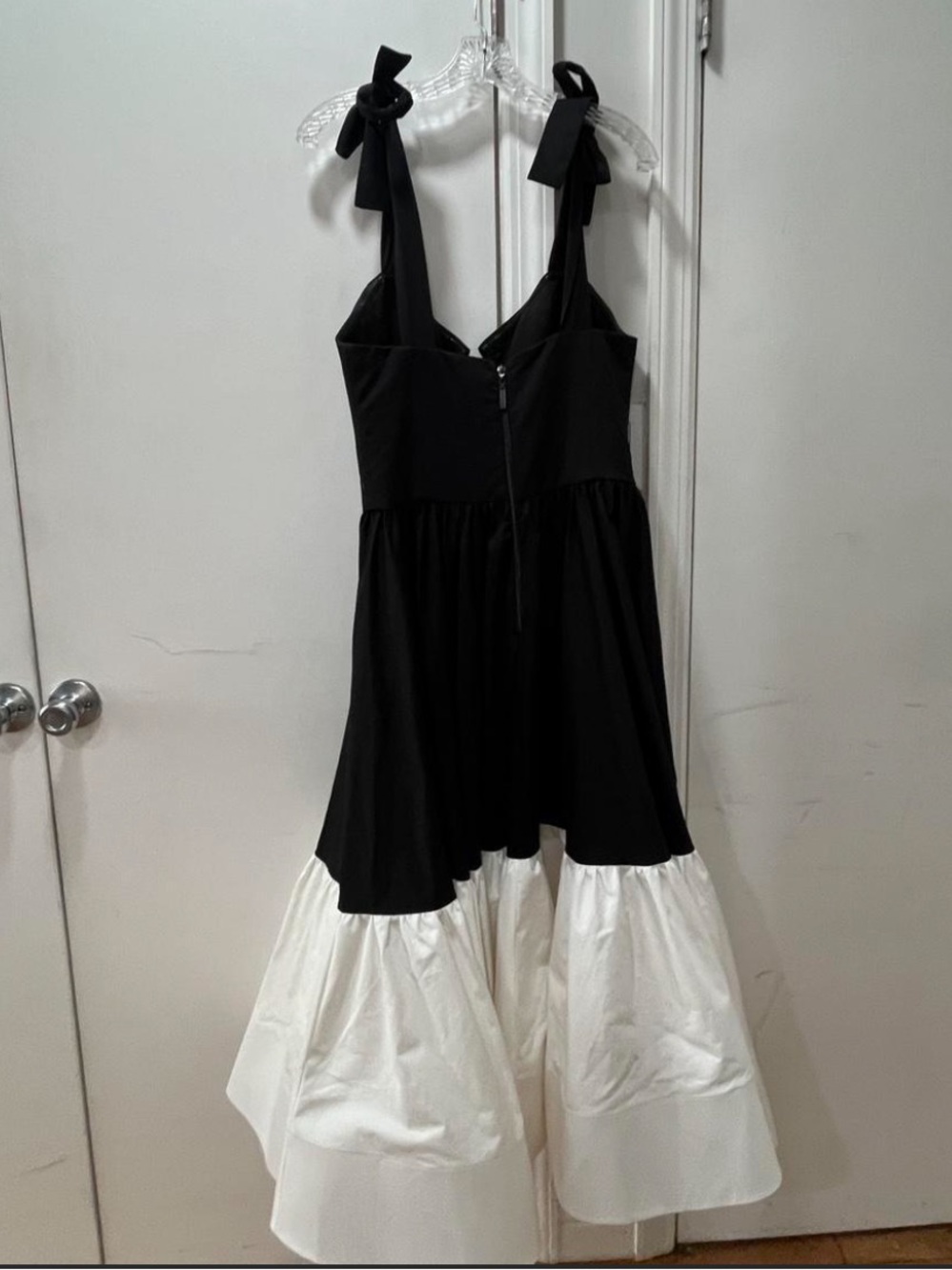 Bronx and Banco Black & White Tie-Shoulder Midi Dress - Picture 3 of 4